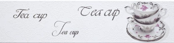 Декор Decor Veronica Brillo Tea Cup Blanco 10x40 от Monopole (Испания)