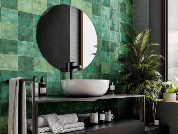 Настенная плитка ENAMEL SQUARE CHARCOAL (123076) 12.5x12.5 от DNA Tiles (Испания)