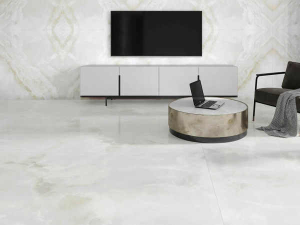 Керамогранит MAREA WHITE BOOK MATCH Rectified Parlak Nano 120x240 от Kutahya (Турция)