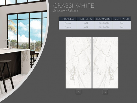 Керамогранит BOOKMATCH GRASSI WHITE A POLISHED 160x320x0.6 от Ascale (Испания)