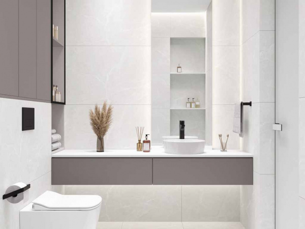 Керамогранит Stone Cool White белый Полированный 60 60x60 от Ceradim (Индия)