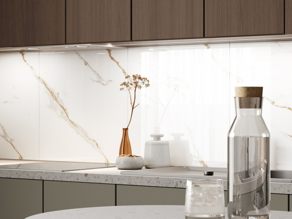 Керамогранит Calacatta Sharp Gold белый Полированный 60x120 от Ceradim (Индия)