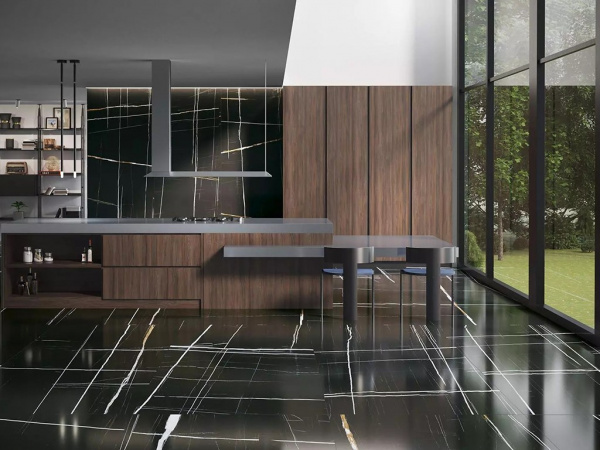 Керамогранит Marble SL Сахара Блэк лаппатированный (SG072902R6) 119.5x320x6 от Kerama Marazzi (Россия)