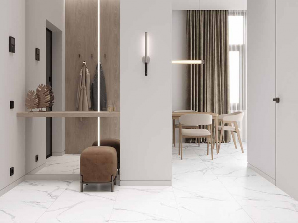 Керамогранит Calacatta Splendid Silver белый Полированный 60 60x60 от Ceradim (Индия)