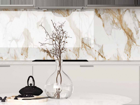 Керамогранит Calacatta Fairy Gold бежевый Полированный 60 60x60 от Ceradim (Индия)