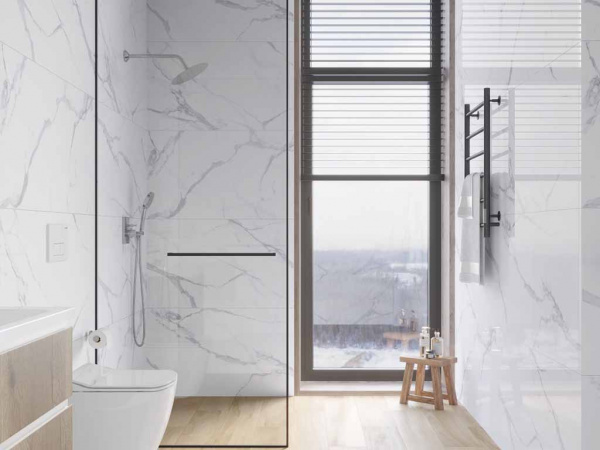 Керамогранит Calacatta Splendid Silver белый Полированный 60 60x60 от Ceradim (Индия)