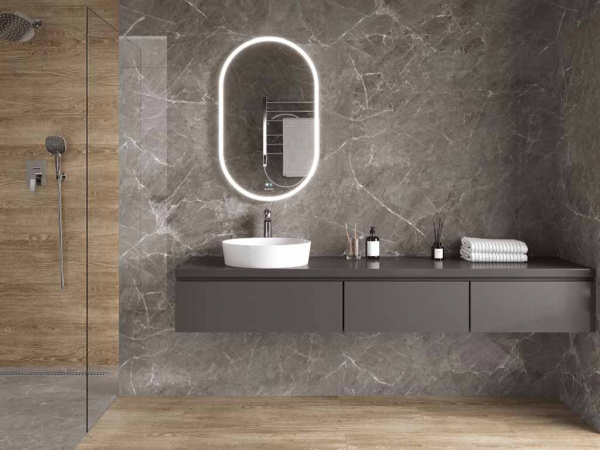 Керамогранит Mramor Chic Grey темно-серый Полированный 60x120 от Ceradim (Индия)