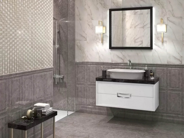 Бордюр Гран Пале BLE008 Багет серый 25x5.5 от Kerama Marazzi (Россия)