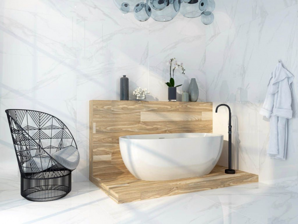Керамогранит ROYAL CARRARA polished 60x120 от AGL Tiles (Индия)