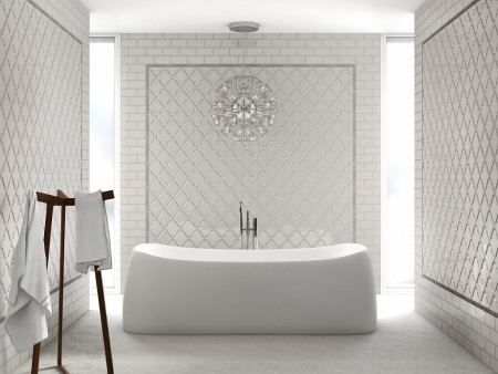 Настенная плитка RENAISSANCE ARABESCO BISELADO SILVER SANDS (ADST8003) 15x15 от ADEX (Испания)