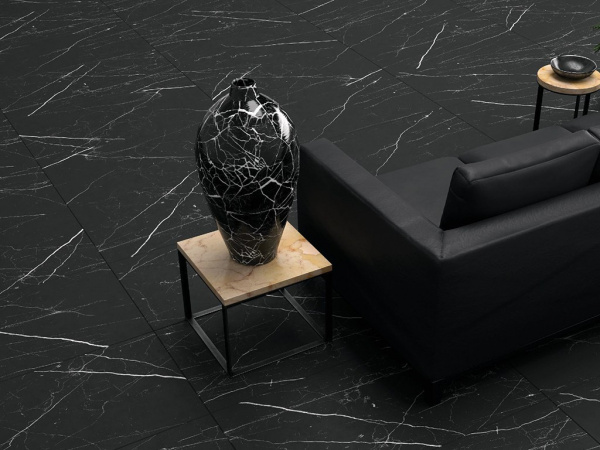 Керамогранит AORB QAOA Black Burn Semi Polished 59.7x119.8 от Goldis Tile (Иран)