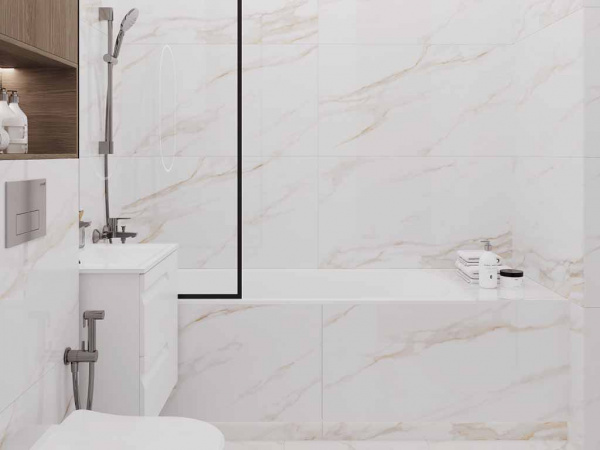Керамогранит Calacatta Regal Gold белый Полированный 60 60x60 от Ceradim (Индия)
