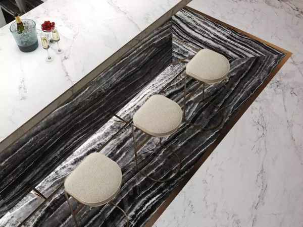 Керамогранит Marble SL Гемма черно-белый лаппатированный (SG071802R) 119.5x320x11 от Kerama Marazzi (Россия)