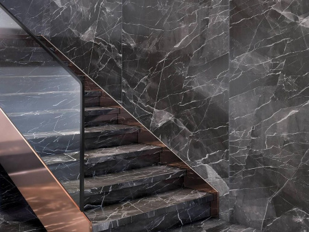 Керамогранит BLACK CALACATTA KRISTAL Rectified Parlak Nano 120 60x120 от Kutahya (Турция)