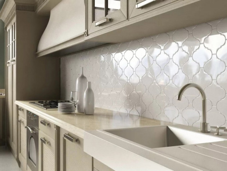 Настенная плитка RENAISSANCE ARABESCO BISELADO SILVER SANDS (ADST8003) 15x15 от ADEX (Испания)