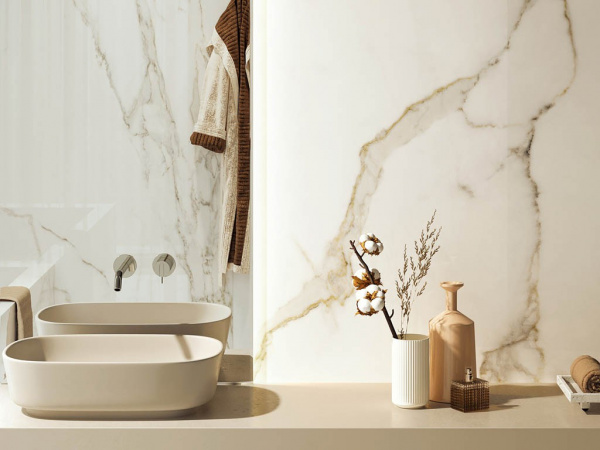 Керамогранит MARMO E PIETRA CALACATTA ORO NAT/RET (163006) 160x320 от AVA Ceramica (Италия)