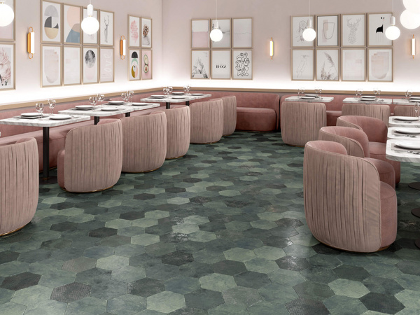 Керамогранит Saona Azul Hex (16 вариантов дизайна) 23x27 от Durstone (Испания)
