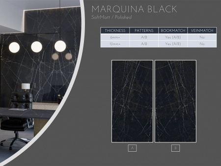 Керамогранит MARQUINA BLACK B SOFT MATT. 160x320x0.6 от Ascale (Испания)