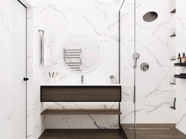Керамогранит Calacatta Splendid Silver белый Полированный 60 60x60 от Ceradim (Индия)