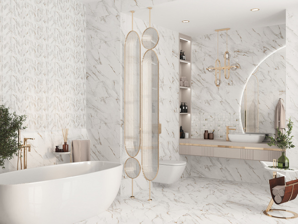 Настенная плитка Calacatta Grey Struttura Linea 24.2x70 от Eletto Ceramica (Россия)