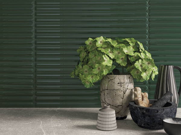 Настенная плитка PLINTO GREEN MATT 10.7x54.2 от DNA Tiles (Испания)