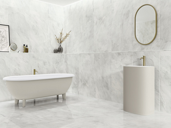 Керамогранит настенный ALEXANDRIA KLEBB WHITE MATT RECT (A040476) 60x120 от APE Ceramica (Испания)