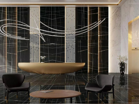 Керамогранит Marble SL Сахара Блэк лаппатированный (SG072902R6) 119.5x320x6 от Kerama Marazzi (Россия)