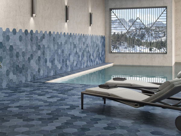 Керамогранит Saona Azul Hex (16 вариантов дизайна) 23x27 от Durstone (Испания)