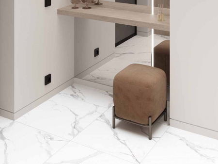 Керамогранит Calacatta Splendid Silver белый Полированный 60 60x60 от Ceradim (Индия)
