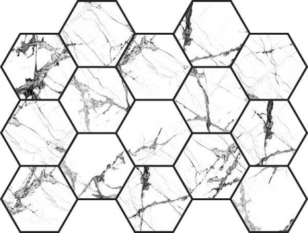 Мозаика MALLA HEX CR LUX ICEBERG WHITE 32.5x22.5 от Pamesa (Испания)