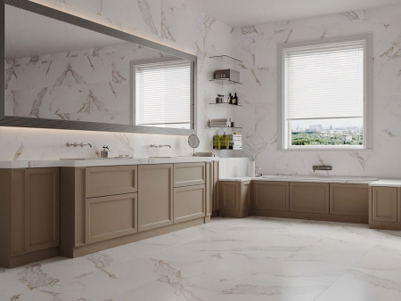 Керамогранит AOZ5 OOOC Carrera White Silky Rectified 59.7x119.8 от Goldis Tile (Иран)