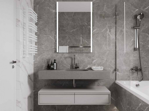 Керамогранит Stone Cool Grey серый Полированный 60 60x60 от Ceradim (Индия)
