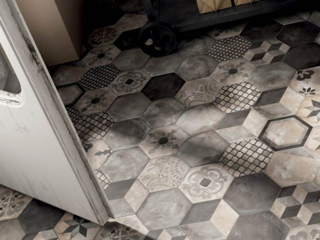 Керамогранит Terra 0094 Nero Esagono 25x21.6 от Marca Corona (Италия)