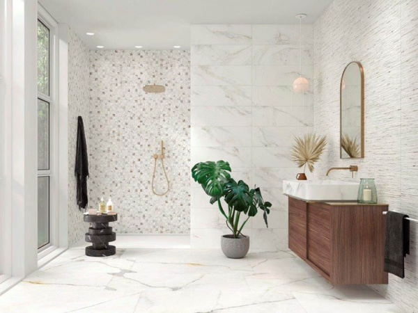 Настенная плитка Lancelot Mn Gold Brillo Rect 33.3x90 от STN Ceramica (Stylnul) (Испания)