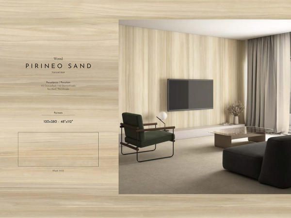 Керамогранит PIRINEO SAND (6mm) (матовая) 120x280 от TAU Ceramica (Испания)