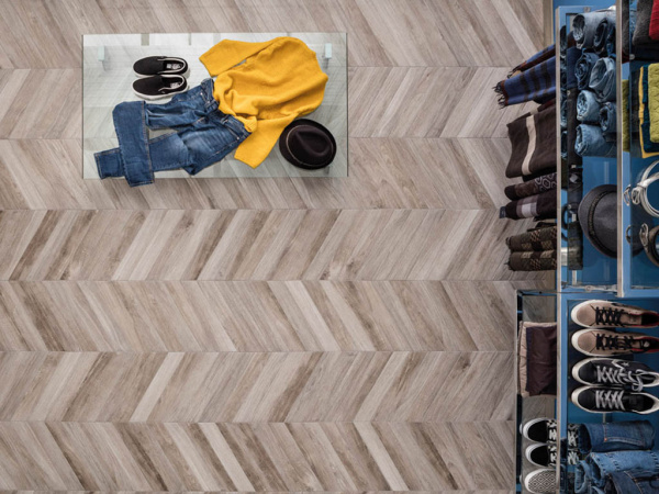 Керамогранит VINTAGE CENDRE CHEVRON (J86583) 7.5x40.7 от Rondine Group RHS (Италия)
