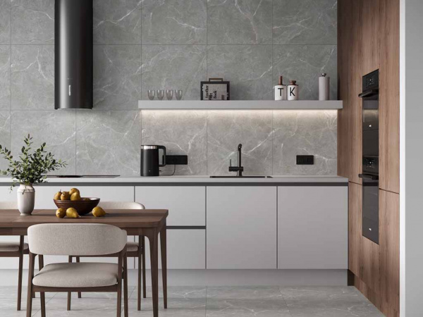 Керамогранит Stone Cool Grey серый Полированный 60 60x60 от Ceradim (Индия)