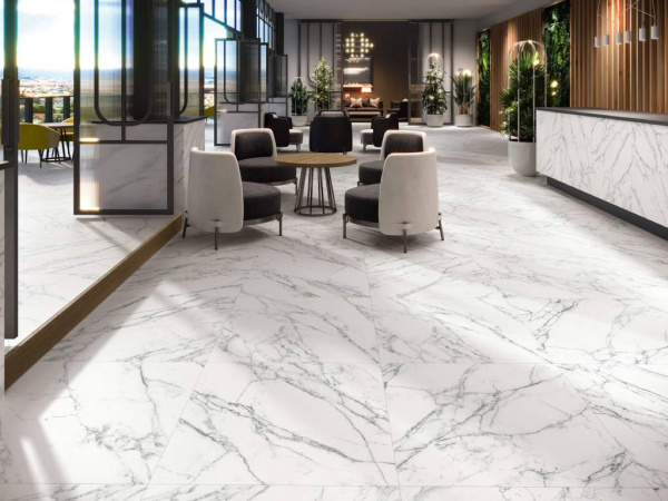 Керамогранит LOIRA 6642 WHITE PULIDO RECTIFICADO 63x146 от Porcelanite Dos (Испания)