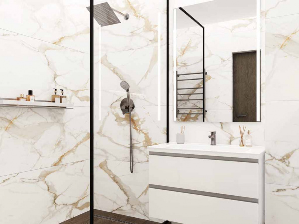 Керамогранит Calacatta Superior белый Полированный 60x120 от Ceradim (Индия)